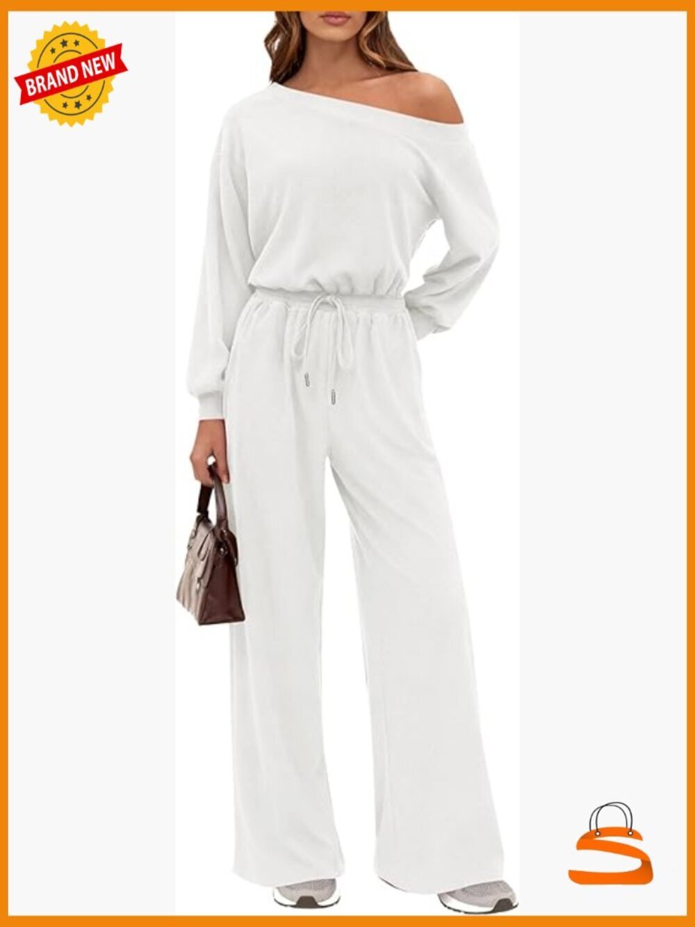 Off Shoulder Long Sleeve Jumpsuit Women Dressy Wide Leg Romper